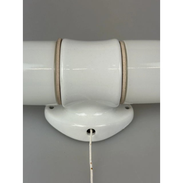 White Ceramic Wall or Ceiling Lamp by Wilhelm Wagenfeld for Lindner, 1950s For Sale - Image 8 of 18