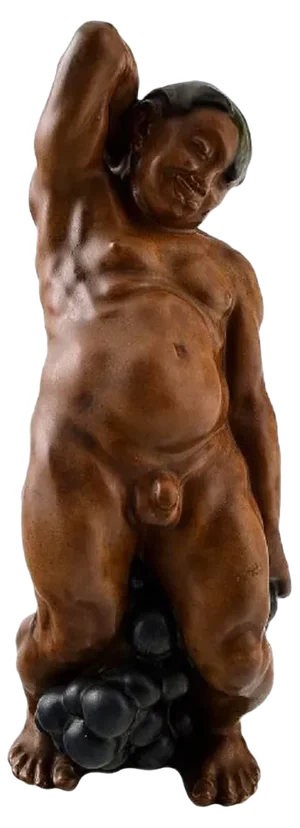 Figurine of a Man Standing with Grapes by Kai Nielsen for Bing & Grondahl, 1920s