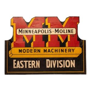 1930s–1940s Minneapolis-Moline Modern Machinery Tin Advertising Sign
