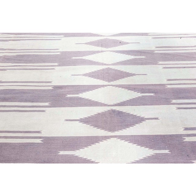 Doris Leslie Blau Vintage Indian Dhurrie Rug For Sale - Image 4 of 9
