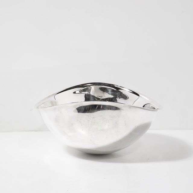 Silver Mid-Century Modernist 'Candara' Centerpiece Bowl Signed Sabattini For Sale - Image 8 of 12