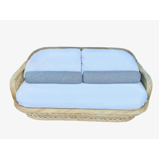 Vintage Boho Wicker Sofa For Sale - Image 10 of 10