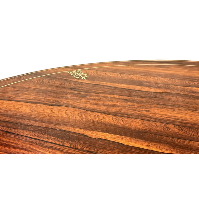 Small Regency Circular Rosewood and Brass Inlaid Centre Table, 1825 For Sale - Image 6 of 16
