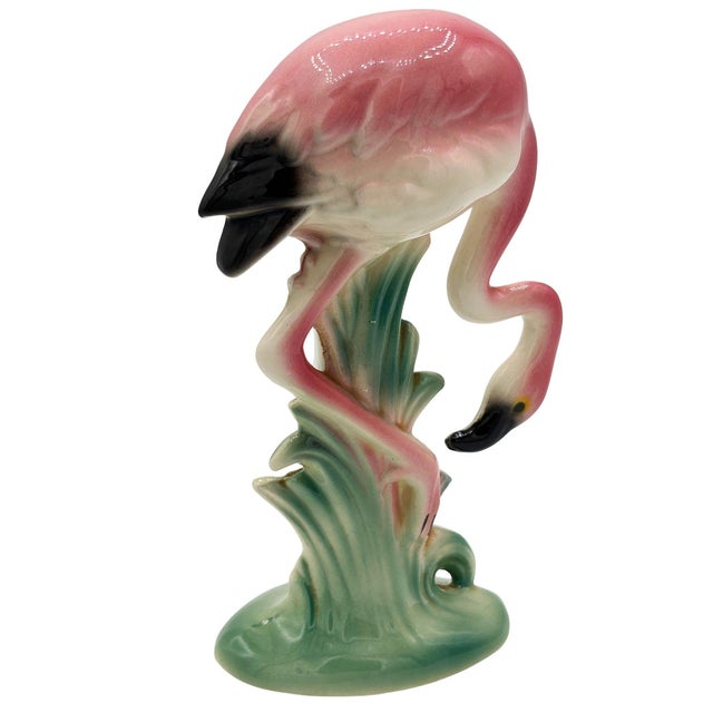 Ceramic 1950s MCM California Pottery Ceramic Searcher Tropical Pink Flamingo Figurine Statue For Sale - Image 7 of 13