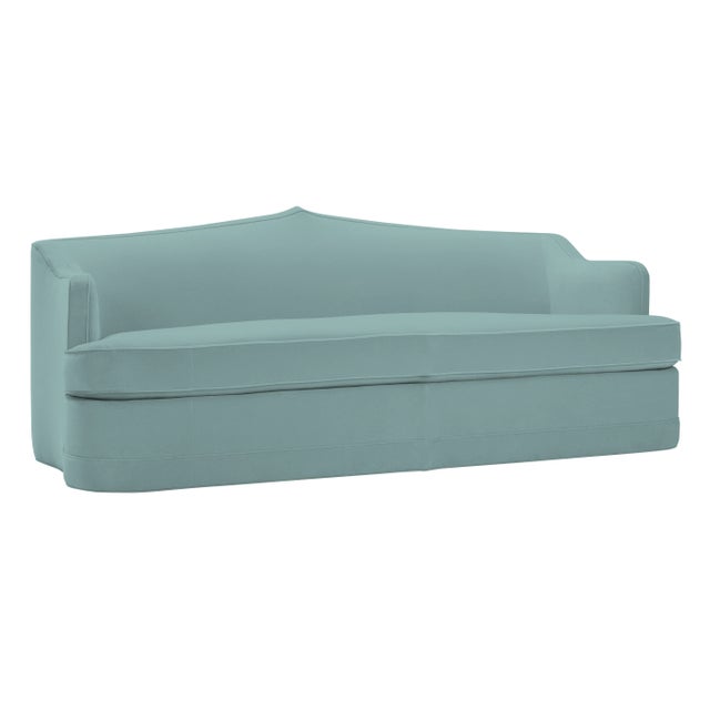 Aveline Sofa, Tidewater Blue Velvet For Sale - Image 6 of 6