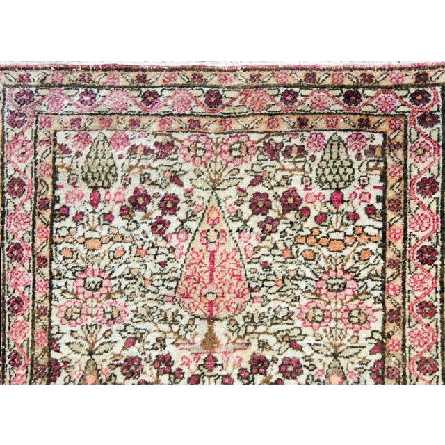 Cream Early 20th Century Persian Lavar Kirman Rug For Sale - Image 8 of 15