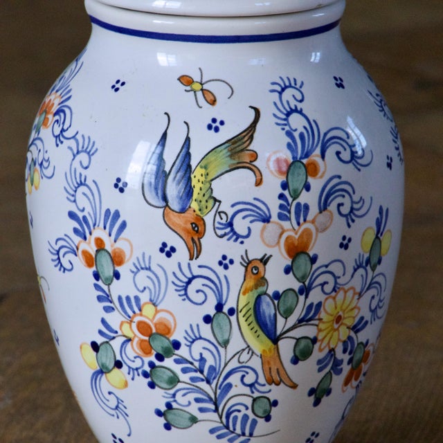 1950s Large Covered Vase in Handcrafted Moustiers Earthenware, 1950 For Sale - Image 5 of 8
