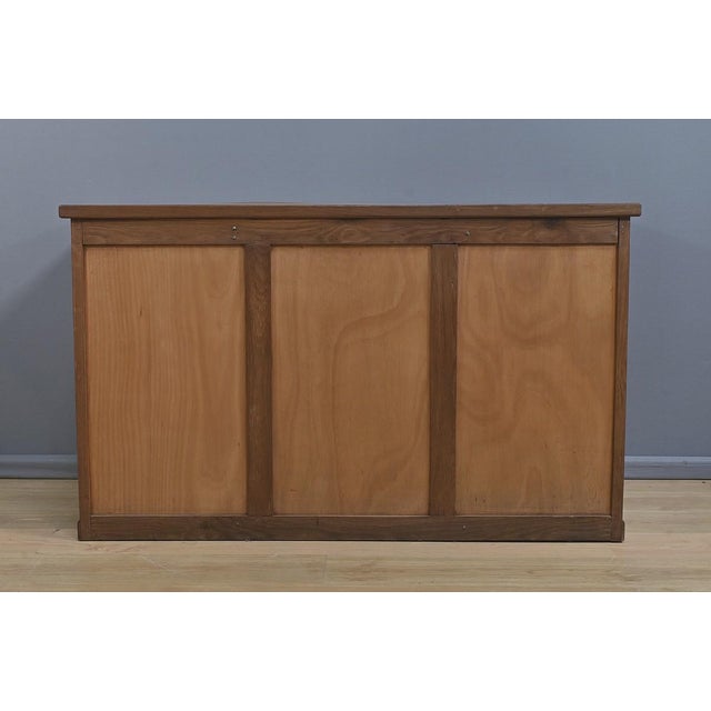 Small Art Deco Oak Pedestal Desk, 1940s For Sale - Image 13 of 18