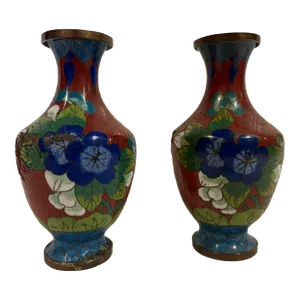 Pair of Early 20th Century Chinese Cloisonne Vases