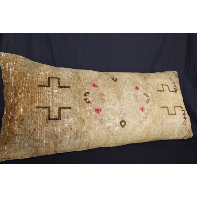 Handmade Turkish Soft Color Tones Rug Pillow Cvoer -17'' X 36'' For Sale - Image 4 of 14