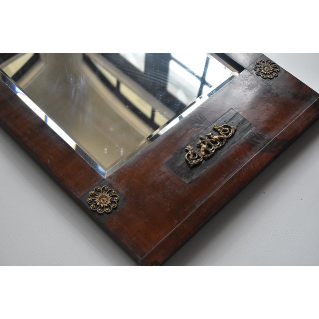 Antique German Empire Neoclassical Ormolu Trumeau Mirror For Sale - Image 9 of 13