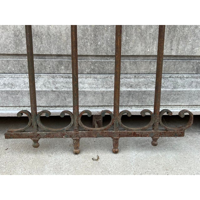 Metal Antique French Wrought Iron Gate Fragment, 19th Century For Sale - Image 7 of 11