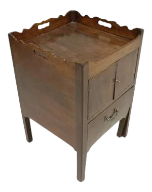 18th Century George III English Mahogany Bedside Table Cupboard