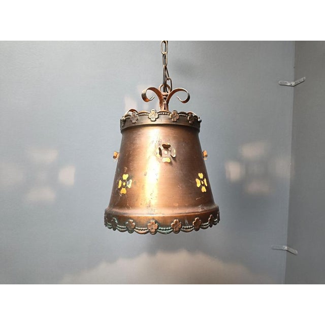 Brutalist Copper Pendant Light, 1970s For Sale - Image 9 of 11