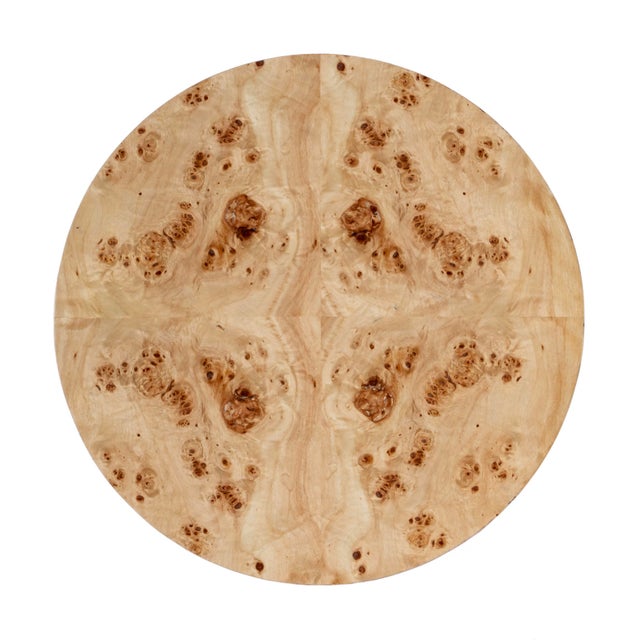 Sand Holdin 18 in. W Round Wood Side Table with Lower Open Shelf, Light Burl For Sale - Image 8 of 9