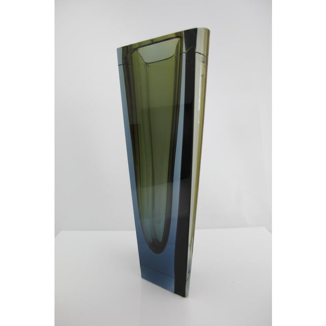 Kaj Franck Nuutajarvi Notsjo Prisma Tri-Color Art Glass MCM Diamond Vase For Sale - Image 12 of 18