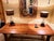 Handsome Ralph Lauren Home solid pine dining table inspired by traditional European country and farmhouse furniture. The...