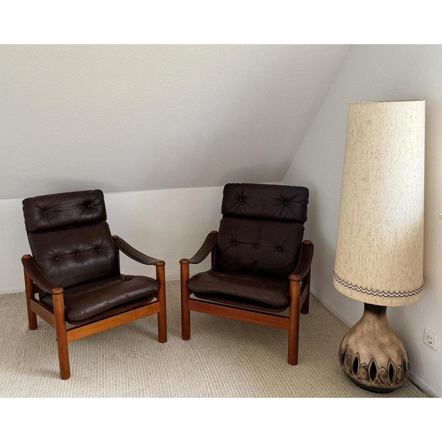 Danish Lounge Chairs in Teak and Leather by Ebbe Gehl & Søren Nissen, 1970s, Set of 2 For Sale - Image 9 of 9