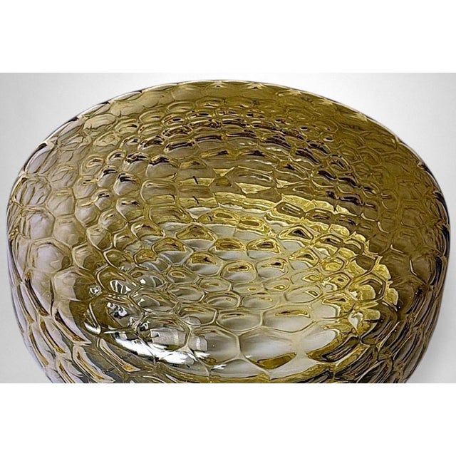 Amber Mid 20th Century Murano Italian Mid-Century Manufacture Amber Bubble Glass Ceiling Mount For Sale - Image 8 of 18