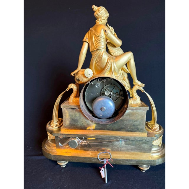 1800 French Empire Ormolu Bronze Gold Diana Goddess Clock For Sale - Image 14 of 18
