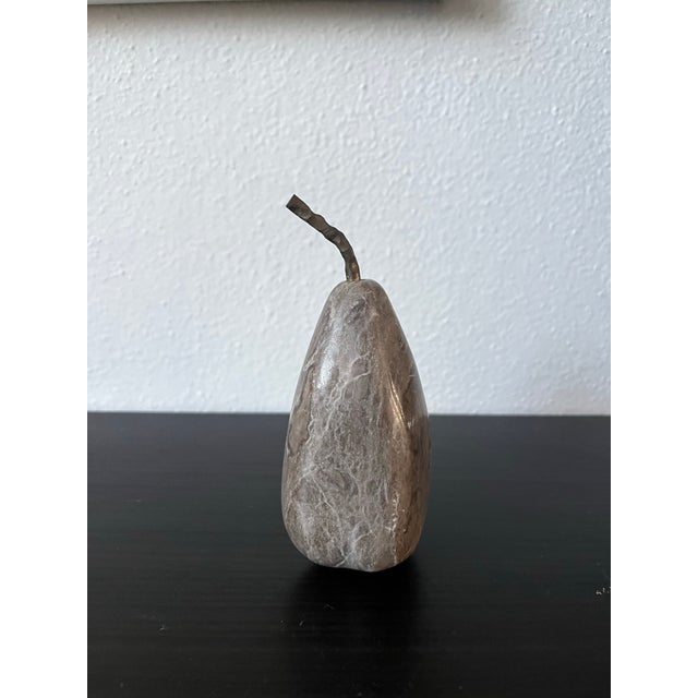 Late 20th Century Stone and Metal Pear Sculpture For Sale - Image 4 of 7