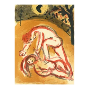 Chagall Original Lithograph Cain and Abel Bible 1960