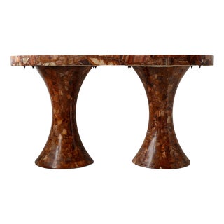 Muller's of Mexico Onyx Double Pedestal Console Table, 1960s For Sale