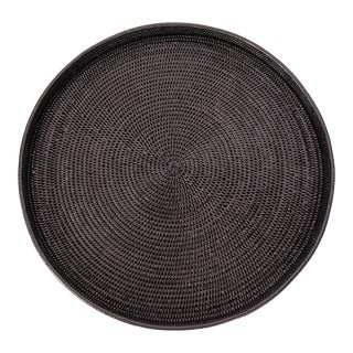 Artifacts Rattan Round Ottoman Tray For Sale