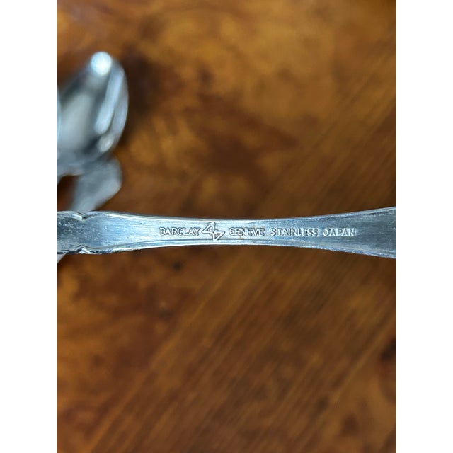 Metal Vintage Barclay Geneve Stainless Teaspoons Pattern "Bag5" Set of 7 For Sale - Image 7 of 8