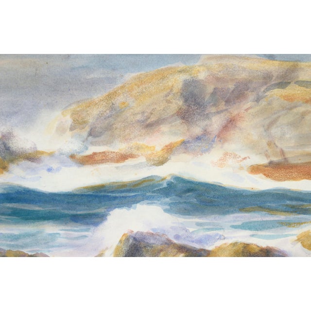 Rocky California Seascape in Watercolor on Paper by Paul Dougherty For Sale In Monterey, CA - Image 6 of 11