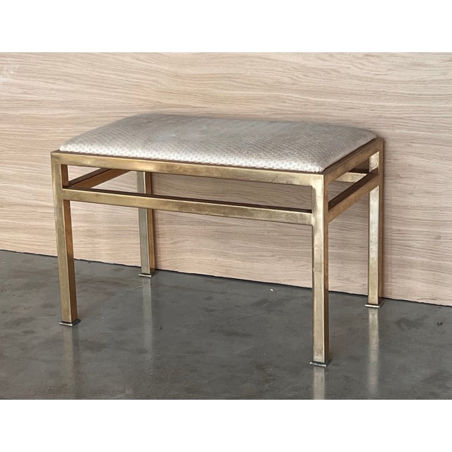 1960s 1970s Mid Century Brass Bench or Stool For Sale - Image 5 of 6