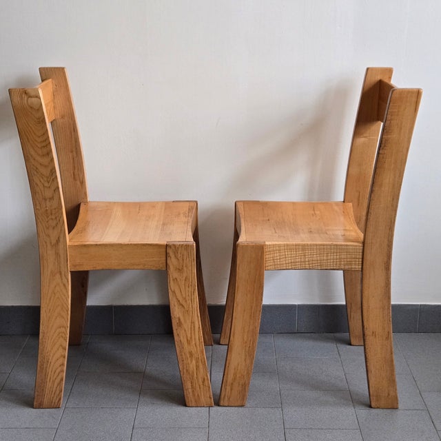 Set of Vintage Chairs in Elm, 1970s For Sale - Image 4 of 14