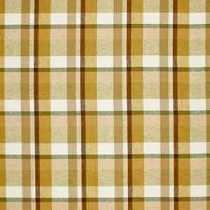 Schumacher Augusta Linen Plaid Fabric in Sand Dune