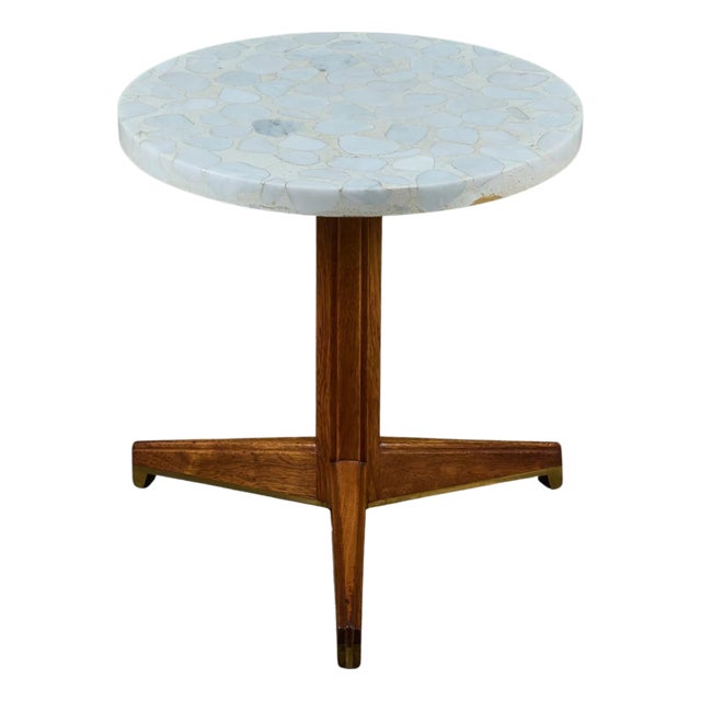 Edward Wormley Terrazzo Round Side Table for Dunbar For Sale
