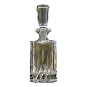 Mid Century Square Cut Crystal Liquor Decanter