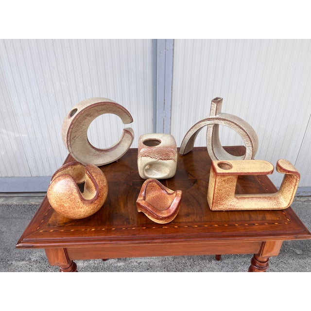1960s Vintage Ceramics by Roberto Rigon for Bertoncello, 1960s, Set of 6 For Sale - Image 5 of 14