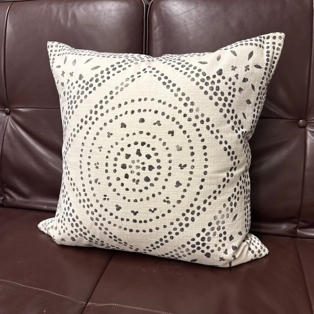 Design Plus Gallery presents a Camille Diamond Medallion Pillow from Serena and Lily. The pillow showcases a neutral woven...