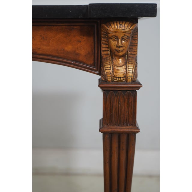 Regency Egyptian Revival Marble Top Console Table For Sale - Image 10 of 18