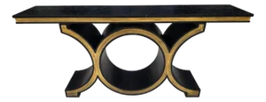 Global Views Black / Gold Console Table