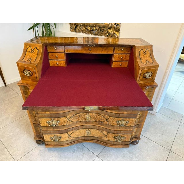Antique Baroque Writing Secretary with Drawers For Sale - Image 15 of 18