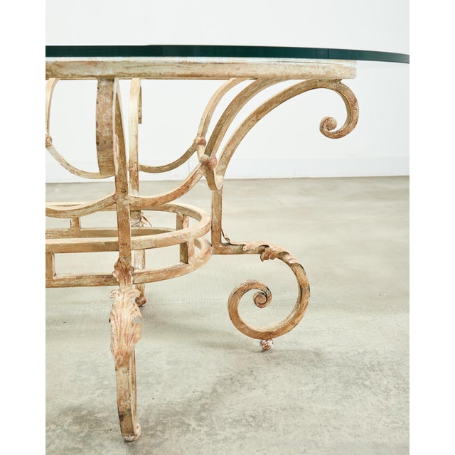 20th Century Italian Regency Wrought Iron Garden Dining Table For Sale - Image 11 of 18