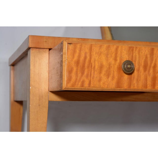 Maple and Cedar Wood Desk with Stool, 1960s, Set of 2 For Sale - Image 6 of 7