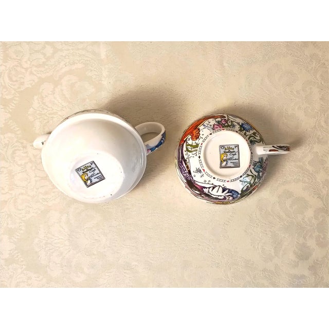 Paul Cardew Alice in Wonderland Tea for One Whimsical Stacking Teapot Cup Set White Rabbit & Dormouse Salt & Pepper Shakers - Set of 3 For Sale - Image 17 of 18