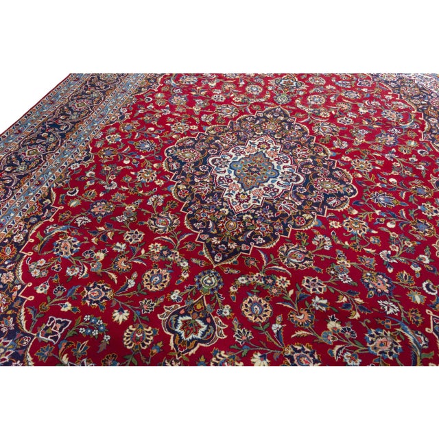 Hand-Knotted Oriental Rug in Red For Sale - Image 5 of 12