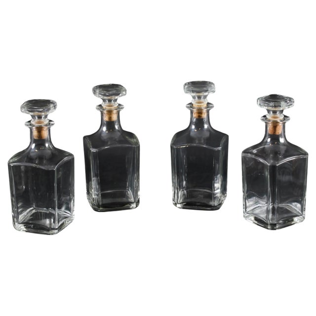 Vintage Crystal Decanters, 1920s, Set of 4 For Sale