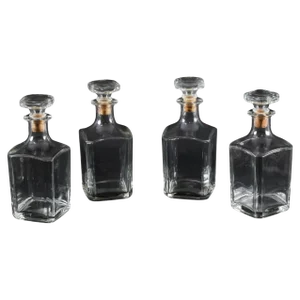 Vintage Crystal Decanters, 1920s, Set of 4