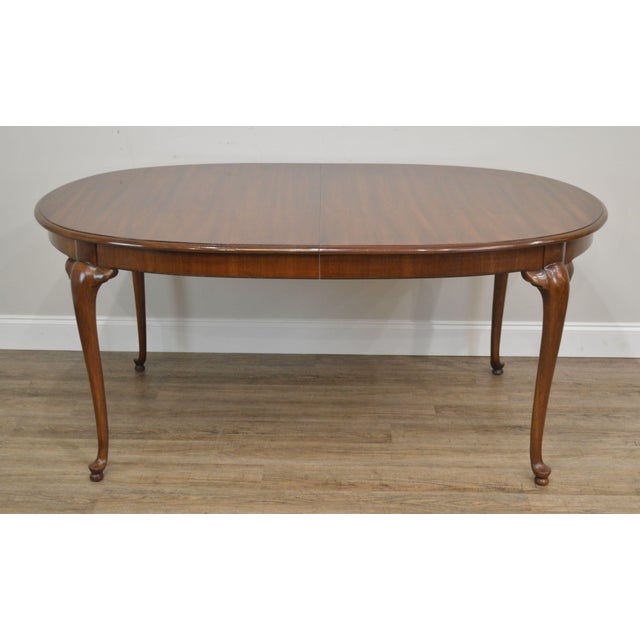 Thomasville Cherry Oval Traditional Queen Anne Dining Table W/ 2 Leaves Chairish