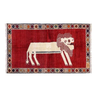 Pasargad DC Fine Hand Knotted Persian Lion Design Shiraz Rug For Sale