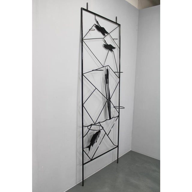 Mid-Century Black Metal Room Divider for Planters, 1970s For Sale - Image 4 of 16
