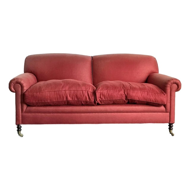 Vintage Boho George Smith Roll Arm Sofa For Sale